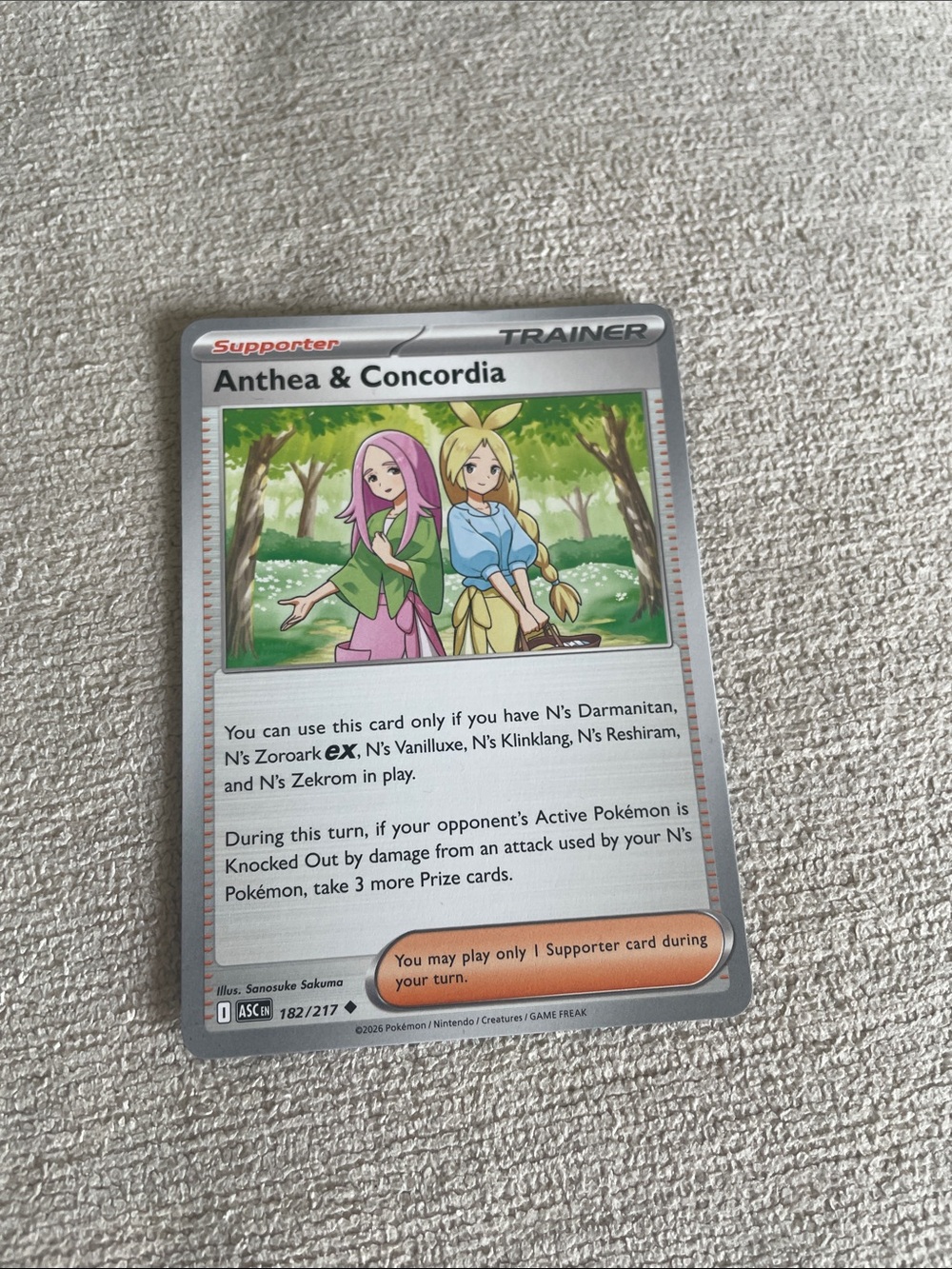 Anthea & Concordia Pokémon Trainer Card